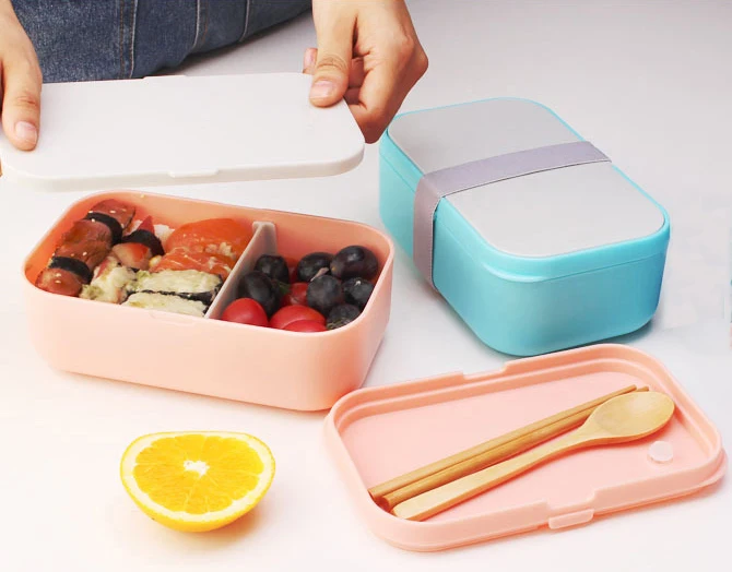 Baispo Microwavable Bento Box герметичный BPA бесплатно Портативный Ланч-бокс с столовой едой контейнер ланчбокс для школы офиса