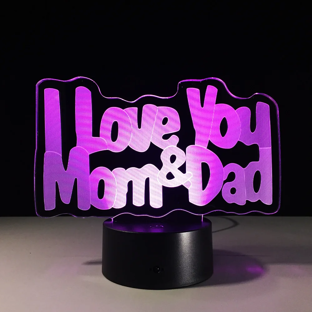 Love Mom Love Dad 3D Led Lamp 4