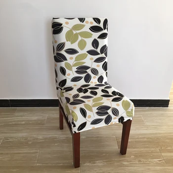 

1 Piece Spandex Chair Covers Dining Room Universal Floral Ptinted Elastic Chair Cover Weddings Banquet Decor housse de chaise
