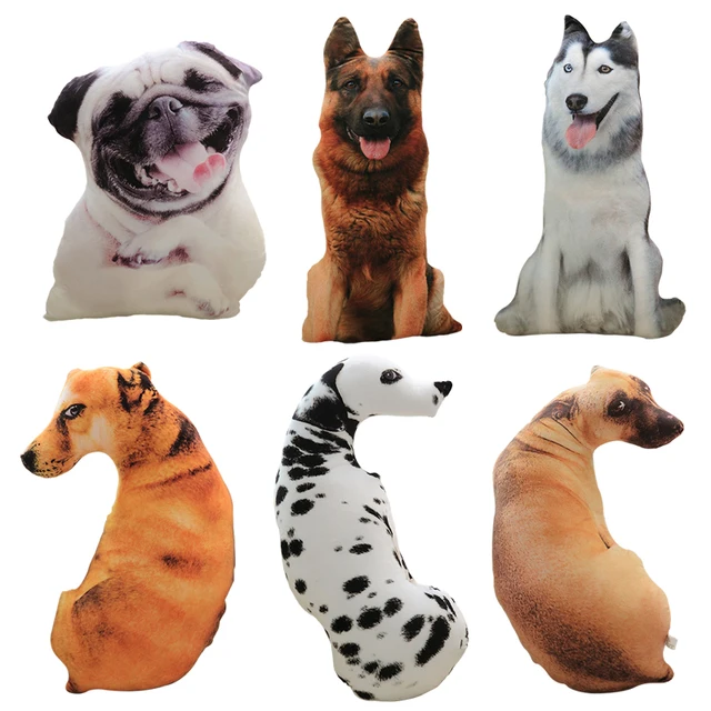 50cm Cute Simulation Dog Plush Toy 3D Printing Stuffed Animal Dog Plush Pillow Stuffed Cartoon Cushion Kids Doll Home Decro Gift 1