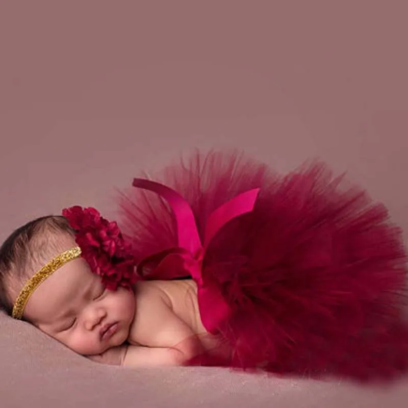 2016 NEW Princess Newborn Tutu and Matching Flower Headband Baby Photography Prop Skirt Birthday Sets For Baby Girls TT004-1