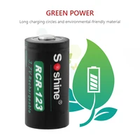 ליתיום סוללה Soshine 3.7V CR123 16,340 נטענות ליתיום 700mAh סוללה RCR123 CR123A סוללות Li-ion עבור עט לייזר פנס LED תאים (5)