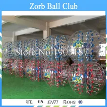 1,5 м диаметр 26 шт(13 красный+ 13 синий+ 2 насосы) 1,0 мм ТПУ человеческих пузырьки шарики, Zorb мяч, бамперные шары на продажу