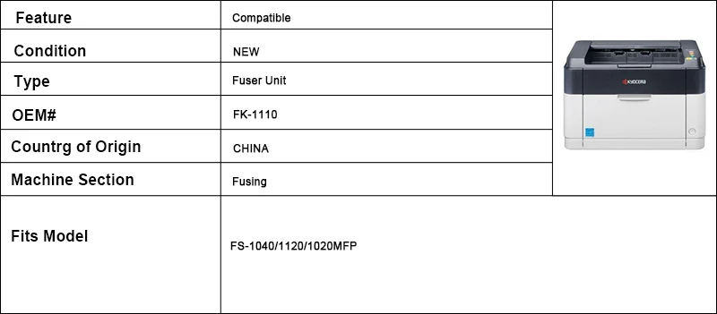 85%- Блок предохранителя для Kyocera FS1020 FS1040 FS1060 Блок предохранителя FS 1020 1040 1060 MFP