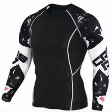 Mens Compression Shirts 3D Teen Wolf Jerseys Long Sleeve T Shirt Fitness Men Lycra MMA Workout