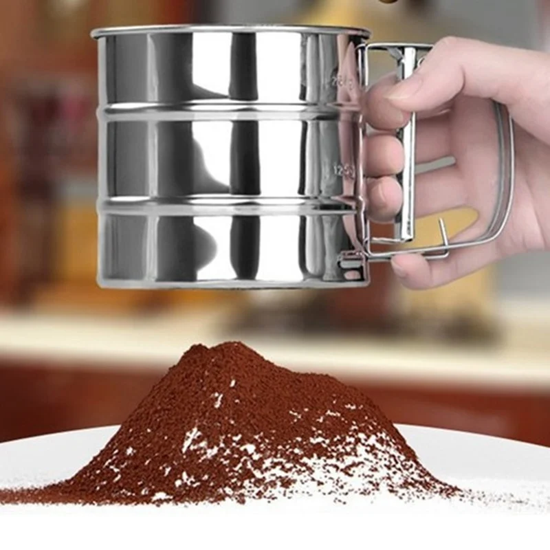2018 Stainless Steel Mesh Flour Sifter Cup Shape Sugar Shaker Sieve