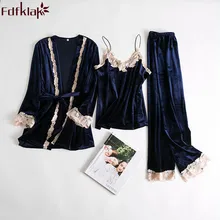 Fdfklak,, осенне-зимняя Пижама для женщин, пижама, женская пижама, золотой бархатный пижамный комплект, комплекты для сна, домашняя одежда, Q568