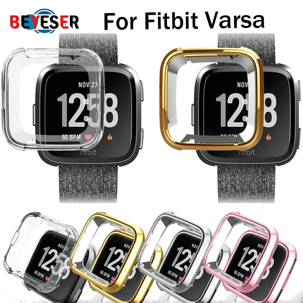 

Ultra-thin Soft Plating TPU Case Cover For Fitbit Versa Full Protection Silicone Cases wearable devices Smartwatch Protector