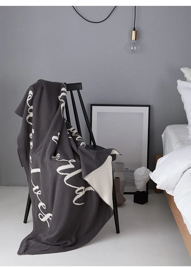 Нордическое хлопковое многофункциональное одеяло простые двойные-sided сон одеяло диван одеяло двойная линия одеяло