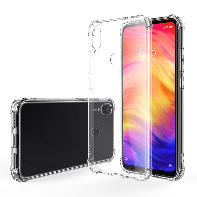 

For Xiaomi Redmi note7 pro Silicone Simple Rugged Armor Soft Back Cover Case TPU for Redmi note 7pro Phone Protective Cases