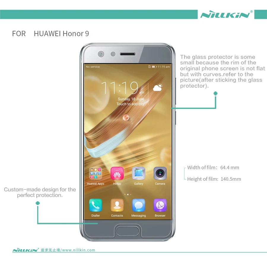 2 шт./лот, Защита экрана для huawei Honor 9, NILLKIN, суперпрозрачная или матовая защитная пленка для huawei Honor 9, 5,15 дюйма