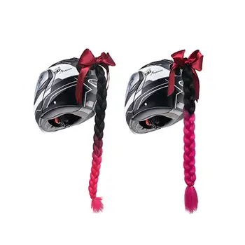 

Fashion New 1 Pc Punk Style Motorcycle Gradient Ramp Twist Braid Horn Motorbike Full Face Off Road Motorbike Helmet Braids