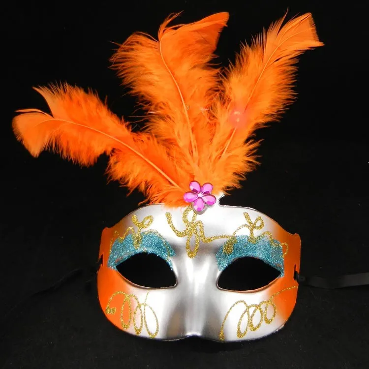 Высококачественная светящаяся модная цветная перьевая принцесса маска барная маска