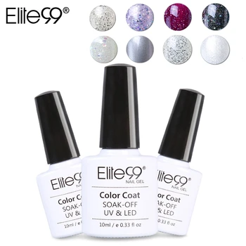 

Elite99 12pcs 10ml Glitter Pear UV LED Gel Nail Polish Semi Permanent Colorful Shining Soak Off Gel Lacquer Need Base Top Coat