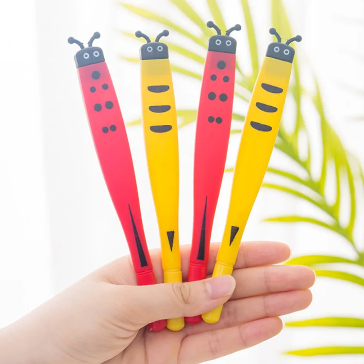 

30 Pcs Creative Cute Ladybug Neutral Pen Cartoon Bee Soft Glue Pen Children School Supplies Writing Supplies Gel Pens