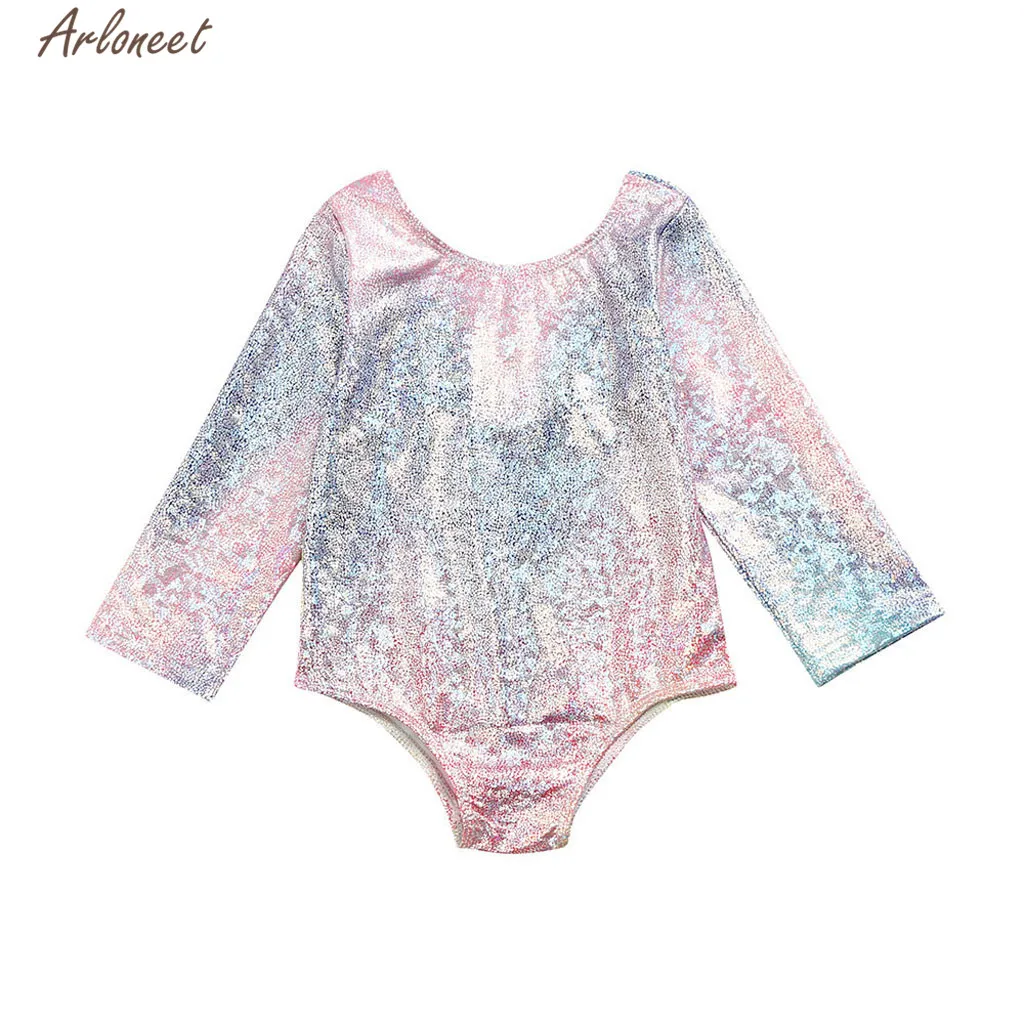 ARLONEET Clothes girl swimwear one piece bling swimsuit 2019 girls summer beach wear long sleeve bathing costume kids beachwear