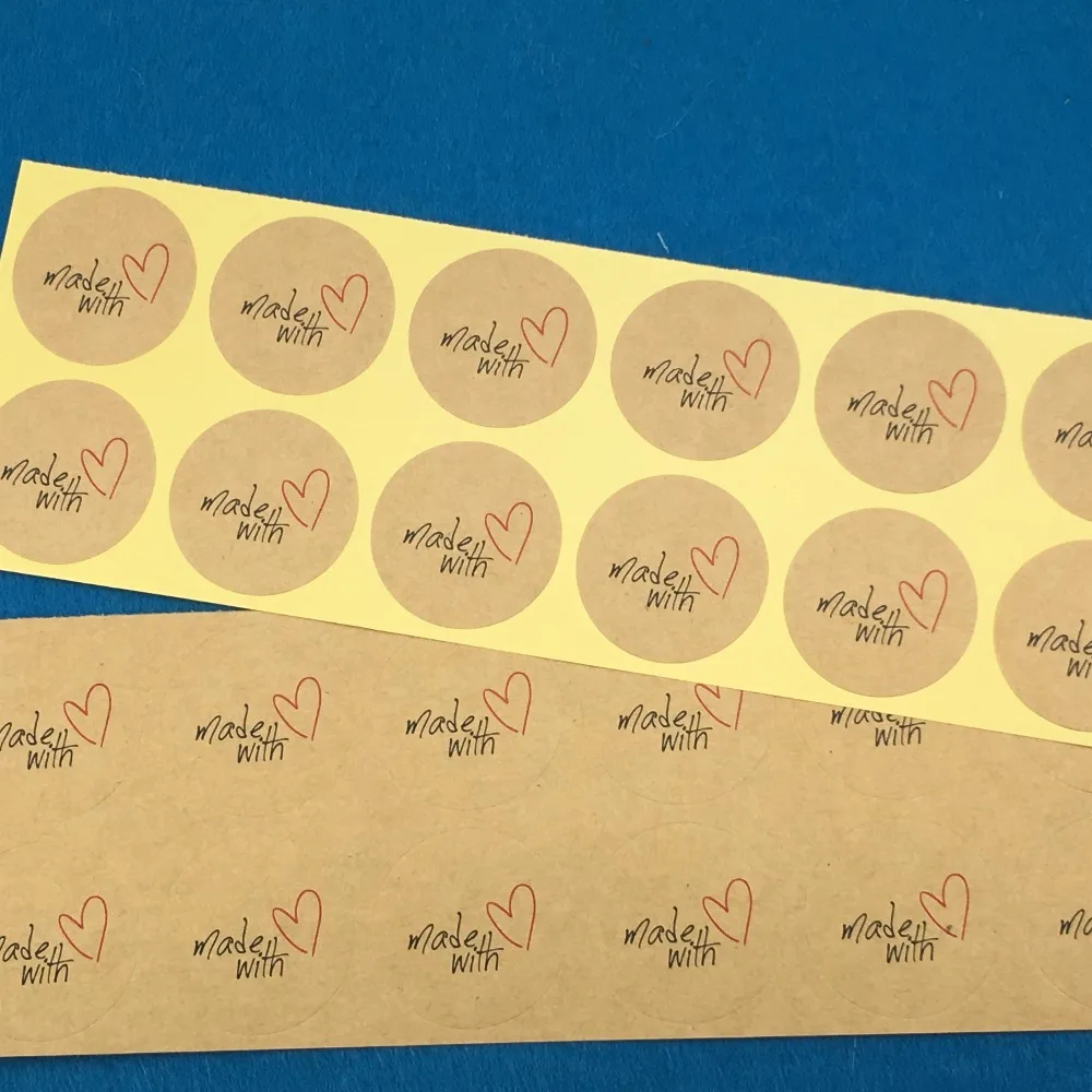 

100Pcs/Lot Round Lace Stickers Self Adhesive Kraft Sticker Made With Pattern for Box Bags Envelope Packaging Seal Paper Stickers