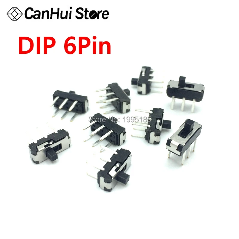 20шт MSS22D18 миниатюрный мини-переключатель 2P2T DIP 3/6Pin SMD6Pin для DIY электронных аксессуаров DVD переключатель - Цвет: DIP 6P