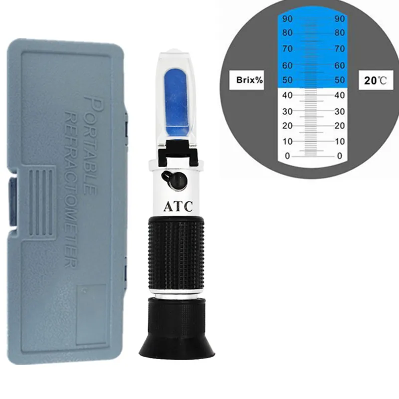 Ручной рефрактометр 0-90% по шкале Брикса для содержания сахара в фруктовом соке, жидкостный тестер, точный прибор по шкале Брикса с розничной коробкой СКИДКА 22