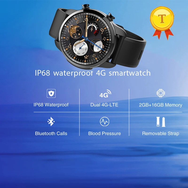 best selling real 4G ip68 Waterproof Luxury Android os blood pressure Smart Watch Sports GPS wifi phone Watch Smartwatch For Men