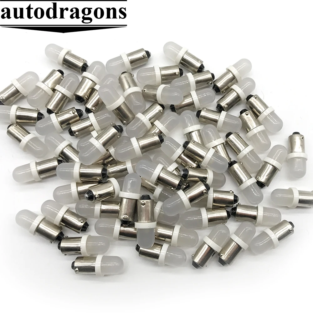 

100 units no flickering 6.3 Volt LED frost Bulb #44 #47 ba9s 906 Wedge Base anti ghost pinball lights for Pinball Machine Parts