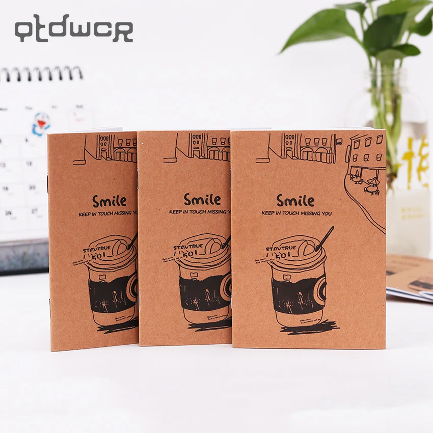 

1PC Novelty Cup Notebook Retro Kraft Paper Mini Blank Filofax Diary Pocket Notepad Office School Supplies Stationery
