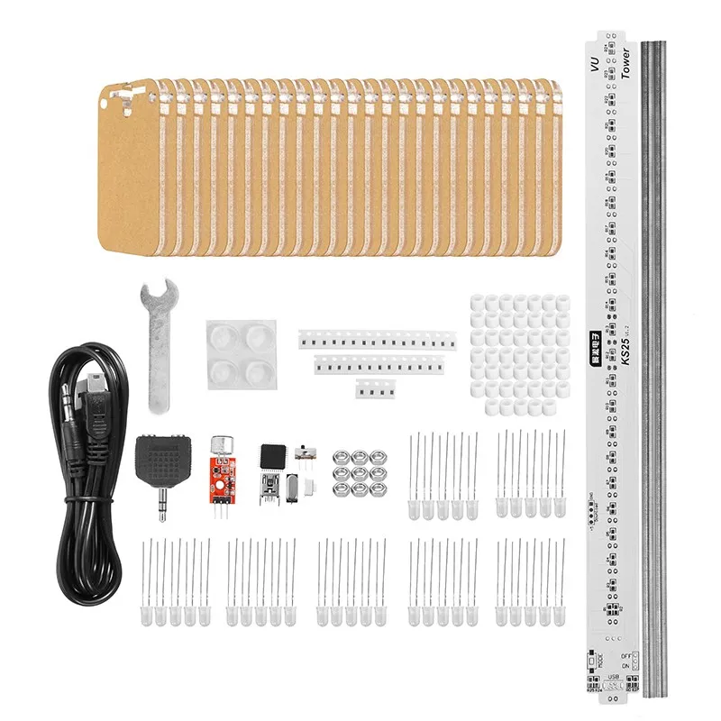 LEORY 1 шт. DIY 3D светодиодный набор световой куб музыкальный спектр электронный комплект «сделай сам» 16x16 268 светодиодный с пультом дистанционного управления трехцветный набор башни
