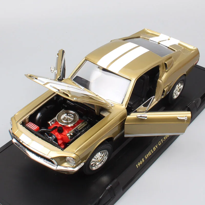 Дорога Подпись Винтаж 1968 Ford Shelby Mustang GT-500KR мышечная гонка литья под давлением 1 18 масштаб металлическая модель автомобилей и транспортных средств игрушка Реплика