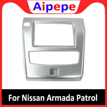 

1pcs ABS Black/Silver Car GPS Navigation Frame Panel Cover Trim For Nissan Armada Patrol Royale Nismo Y62 2016 2017 2018