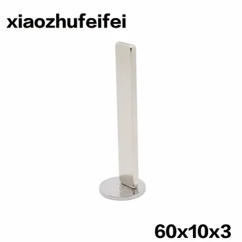 

Very Strong N50 1PCS 60mm X 10mm X 3mm Cuboid Rare Earth Big Neodymium Block Magnet