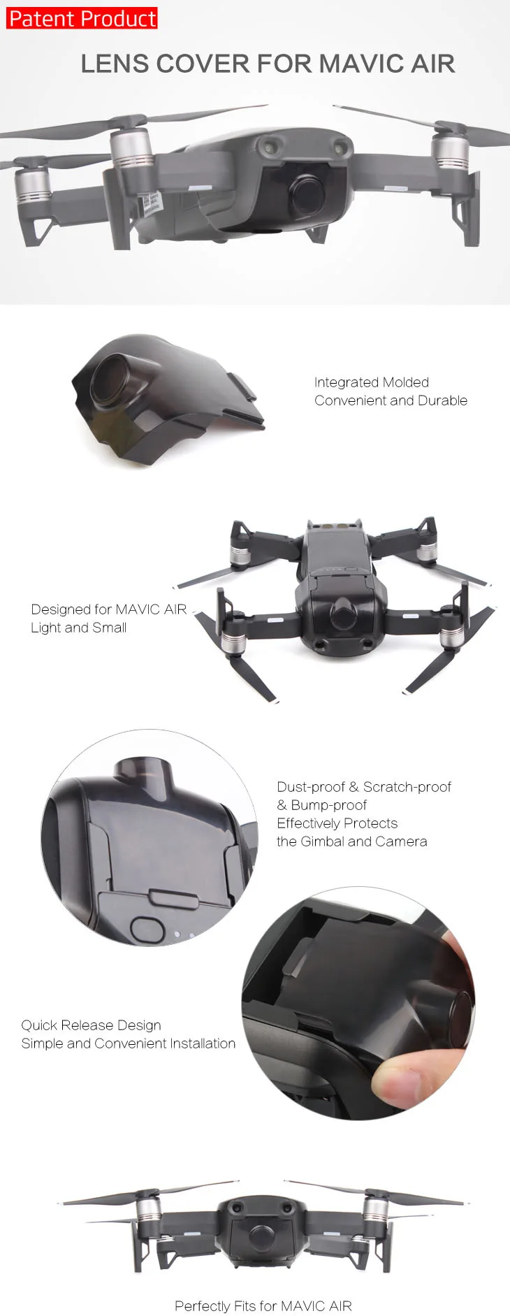 Защита стабилизатора защитная крышка объектива для DJI MAVIC AIR