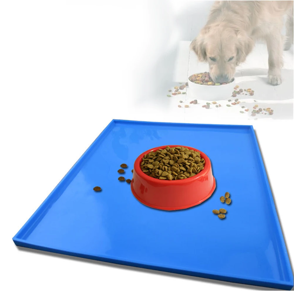 

Waterproof Pet Mat For Dog Cat Solid Color Silicone Pet Food Pad Pet Bowl Drinking Mat Dog Feeding Placemat Easy Washing