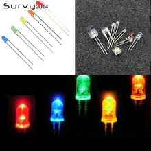 50/100 шт F5 светодиодный 5 мм желтый/синий/зеленый/красный/оранжевый Цвет рассеянный Широкий формат светильник