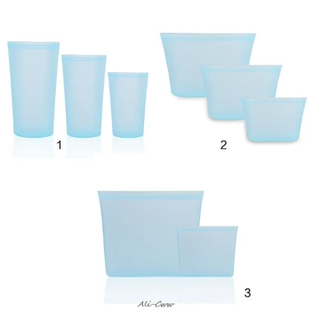 

Reusable Washable Silicon Food Storage Bags Cups Dishes Fresh Retain Protection