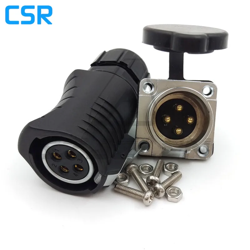 XHP20 series, waterproof connector 4 pin plug and socket,Panel mount