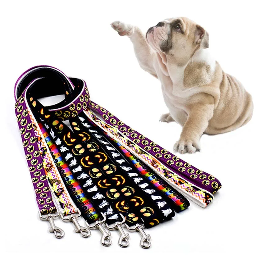 

2017 Hot Roulette leashes for dogs walking Halloween dog collar and leashes set Genuine pitbull leash for animal dog necessities