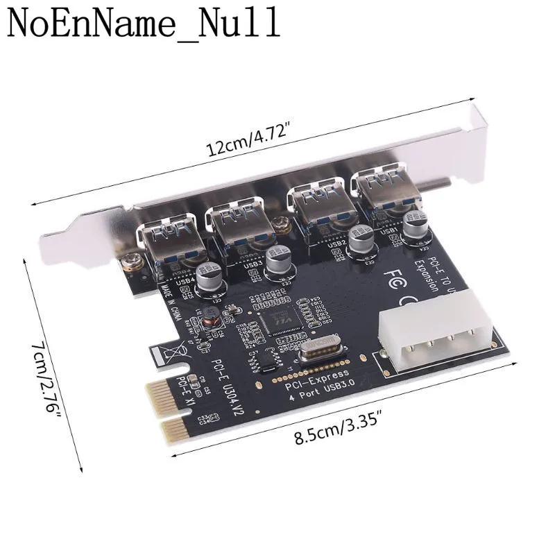 4 Port PCI-E to USB 3.0 HUB PCI Express Expansion Card Adapter 5 Gbps Speed For Desktop Computer Components Brand New
