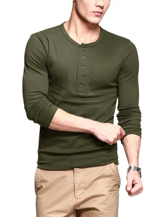 Korean Style Men 2014 Designer Henley 