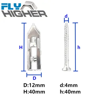 

NEW Long type Hammer drive Plasterboard Fixing / Safety nail-in anchor with screw 100pcs/pack