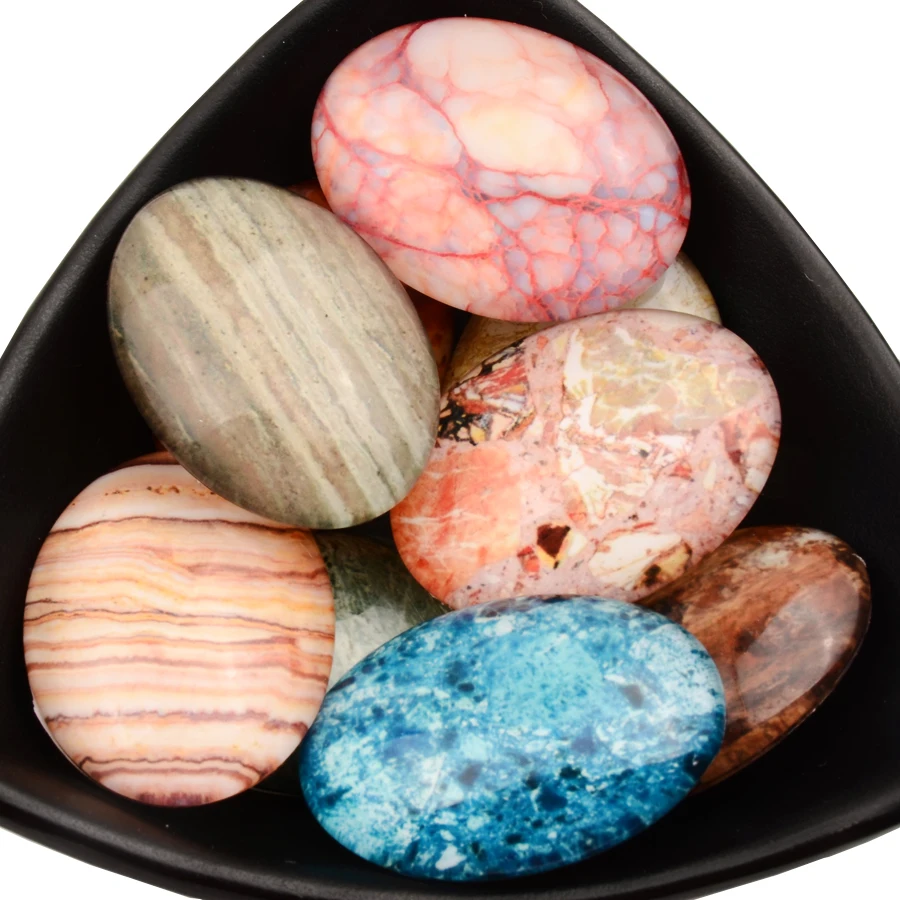 10PCs 30x40mm Oval Glass Cabonchons Mysterious Stone Cabochons DIY Jewelry Findings Accessories Embellishments Flatback | Украшения и