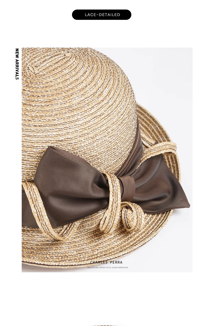 100% Natural Raffia Straw Hat For Women 2022 Summer Elegant Wide Brim Floppy Casual Beach Sunbonnet Fashion