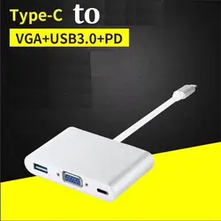 Тип-c USB C 3,1 концентратор USB-C мужчина к PD USB 3,0 VGA Тип C Женский зарядное устройство адаптер для Macbook Google Chromebook Pixel