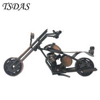 

Vintage Home Decoration 17*8.5cm Bronzer Motorcycle Model Metal Crafts Creative 2017 New Year Gift