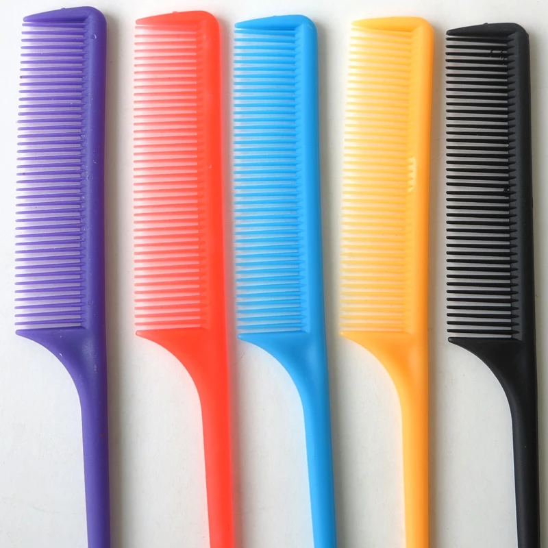 HARMONY 15 шт. черный/желтый/синий/красный/фиолетовый пластик ручка крысиный хвост гребни для волос для салон парикмахерских химическое