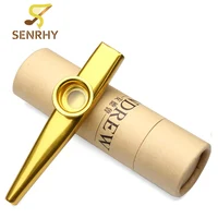 Kazoo губная гармоника металлическая горловина флейта Компаньон с музыкальным инструментом укулеле гитара для детской вечеринки духовые инструменты подарок - изображение