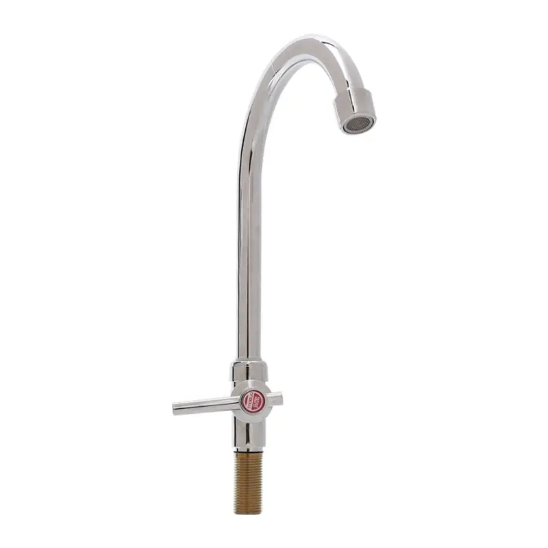 

Kitchen 1/2" Connect Basin Faucet Gooseneck Single Cold Water Tap Chrome Plated Drop ShiP