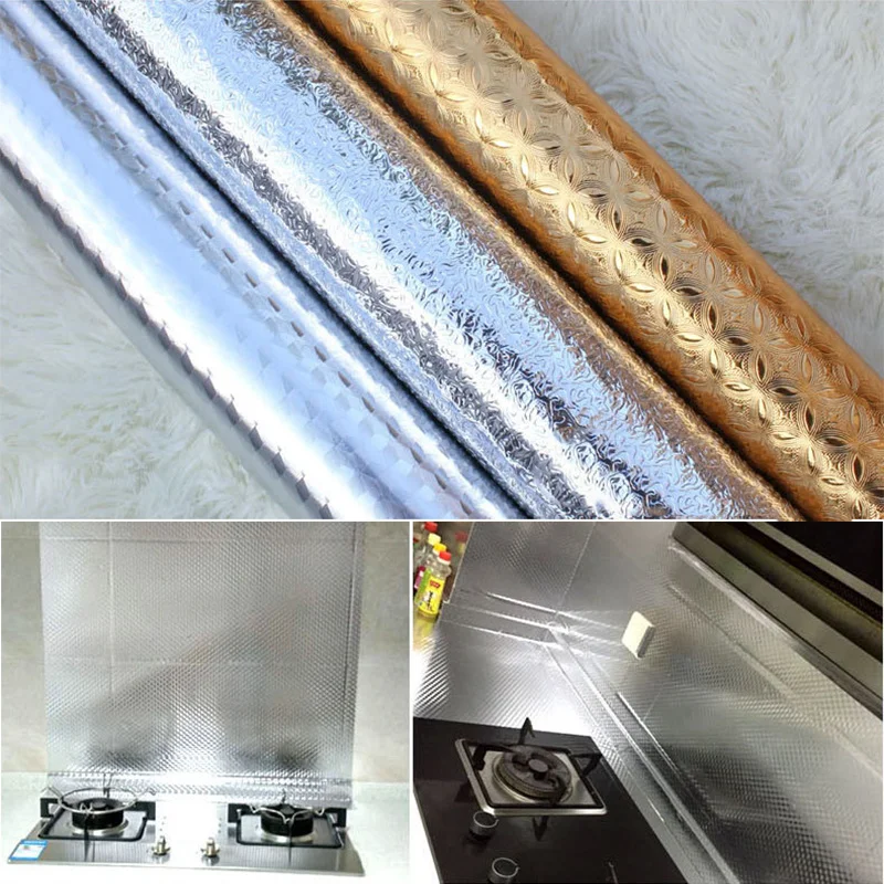 60x100cm Multifunctional Kitchen Wall Sticker Aluminum Foil Waterproof Removable Self Adhesive Oil Proof Wallpaper Wall Sticker 60x100cm Multifunctional Kitchen Wall Sticker Aluminum Foil Waterproof Removable Self Adhesive Oil Proof Wallpaper Wall Sticker