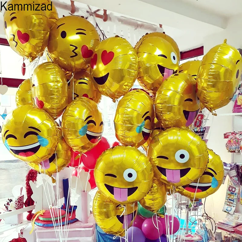 

Emoji party foil balloon 10pcs/lot unicorn balloons for birthday party Emoticons helium rose gold globos wedding air ballons