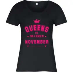 2019 Мода горячая распродажа Queens только в том случае, родившиеся в футболка "Ноябрь", платье принцессы, на день рождения, прикольный Женский