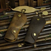 Crazy Horse, Воловья кожа, для женщин и мужчин, ключница, держатель для ключей, брелок, чехлы для ключей, мужской чехол, натуральная кожа, сумки, унисекс, сумка для ключей от автомобиля